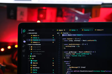 Programming code displayed on a computer screen